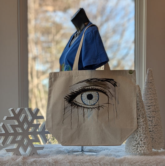 Zero Plastic ECOBAG Recycled Cotton Reusable Shopping Tote Bag - "Eye Am Resilient"